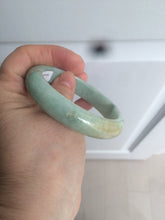 Load image into Gallery viewer, 56.4mm certified Type A 100% Natural sunny green Jadeite Jade bangle U126-2490