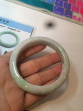 Load image into Gallery viewer, 57.4mm 100% natural Type A sunny green/white jadeite jade bangle K92-1110