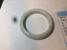 Load image into Gallery viewer, 57.4mm 100% natural Type A sunny green/white jadeite jade bangle K92-1110