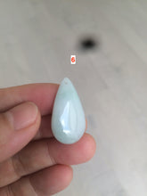 Load image into Gallery viewer, 100% natural icy watery green blue white type A jadeite jade water drop pendant necklace group E52