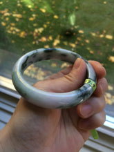 Load image into Gallery viewer, 56.8mm certificated Type A 100% Natural white/green/purple Jadeite Jade bangle E47-6211