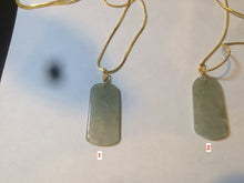 Load image into Gallery viewer, 100% natural icy watery light green/clear jadeite jade safe and sound couple pendant pair E34