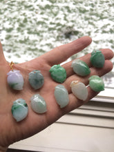 Load image into Gallery viewer, Type A 100% Natural sunny green/purple/white Jadeite Jade Peach Pendant AC-P