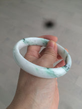 Load image into Gallery viewer, 61.3mm Certified Type A 100% Natural sunny green/white/light purple jadeite Jade bangle S45-7278