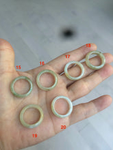 Load image into Gallery viewer, 15.9mm/size 5 1/4 100% natural type A icy watery green/white/yellow jadeite jade band ring G105-5 1/4