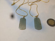 Load image into Gallery viewer, 100% natural icy watery light green/clear jadeite jade safe and sound couple pendant pair E34