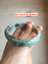 Load image into Gallery viewer, 54-62mm certified Type A 100% Natural light green white Jadeite Jade bangle GL7