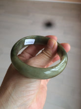 Load image into Gallery viewer, 54.5mm Certified type A 100% Natural dark green/brown/black Jadeite bangle N106-3780