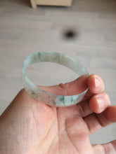 Load image into Gallery viewer, 50mm Certified Type A 100% Natural light white/green floating flowers super thin jadeite jade bangle AK22-4969