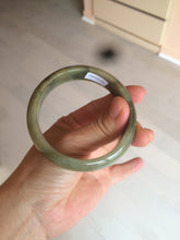 Load image into Gallery viewer, 54.5mm Certified type A 100% Natural dark green/brown/black Jadeite bangle N106-3780