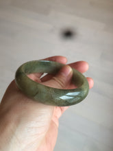 Load image into Gallery viewer, 54.5mm Certified type A 100% Natural dark green/brown/black Jadeite bangle N106-3780