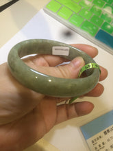 Load image into Gallery viewer, 54.5mm Certified Type A 100% Natural green oval Jadeite Jade bangle L105-2899