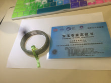 Load image into Gallery viewer, 54.5mm Certified Type A 100% Natural green oval Jadeite Jade bangle L105-2899