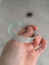 Load image into Gallery viewer, 50mm Certified Type A 100% Natural light white/green floating flowers super thin jadeite jade bangle AK22-4969