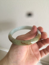 Load image into Gallery viewer, 58.5mm certificated Type A 100% Natural green/brown Jadeite Jade bangle AD60-0598