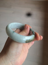 Load image into Gallery viewer, 55.5mm Certified type A 100% Natural green/white chubby Jadeite bangle N103-3792