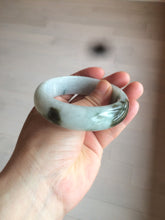 Load image into Gallery viewer, 55.5mm Certified type A 100% Natural green/white chubby Jadeite bangle N103-3792
