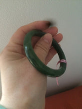 Load image into Gallery viewer, 51.9 mm 100% Natural dark green nephrite Jade (碧玉) bangle KS-16