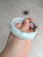 Load image into Gallery viewer, 55.5mm Certified type A 100% Natural green/white chubby Jadeite bangle N103-3792