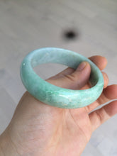 Load image into Gallery viewer, 55.4mm type A 100% Natural green Jadeite Jade bangle E67