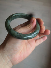 Load image into Gallery viewer, 54.9mm certified Type A 100% Natural dark green/black jadeite jade bangle N102-9772
