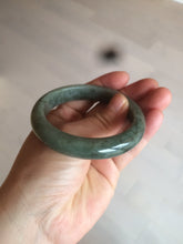 Load image into Gallery viewer, 54.9mm certified Type A 100% Natural dark green/black jadeite jade bangle N102-9772
