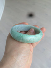 Load image into Gallery viewer, 55.4mm type A 100% Natural green Jadeite Jade bangle E67