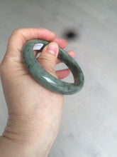Load image into Gallery viewer, 54.9mm certified Type A 100% Natural dark green/black jadeite jade bangle N102-9772