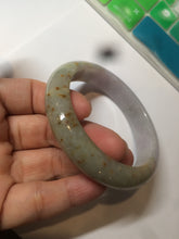 Load image into Gallery viewer, 55.7mm certified 100% natural green/brown/purple jadeite jade bangle AT44-1649