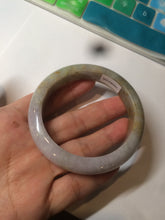 Load image into Gallery viewer, 55.7mm certified 100% natural green/brown/purple jadeite jade bangle AT44-1649