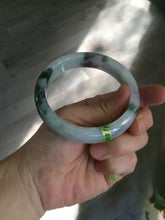 Load image into Gallery viewer, 58.8mm Certified Type A 100% Natural light green/purple jadeite jade bangle Q98-1403