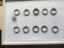 Load image into Gallery viewer, 18.5mm/size 8 1/2 100% natural type A icy watery green/white/yellow jadeite jade band ring G105- 8 1/2