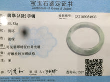Load image into Gallery viewer, 54mm certified 100% natural type A green/white jadeite jade bangle AH29-4933
