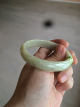 Load image into Gallery viewer, 52mm certified 100% natural Type A green/yellow oval jadeite jade bangle s39-8541