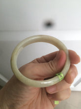 Load image into Gallery viewer, 52mm certified 100% natural Type A green/yellow oval jadeite jade bangle s39-8541