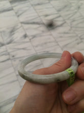 Load image into Gallery viewer, 55.8mm Certified Type A 100% Natural icy white/green round cut Jadeite Jade bangle E53-1281