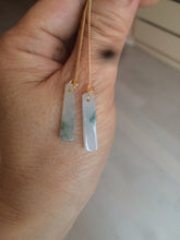 Load image into Gallery viewer, 100% Natural icy watery green Misty rain (烟雨江南) safe and sound dangling jadeite Jade earring C22