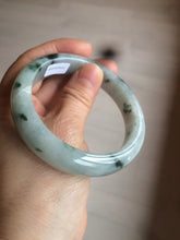 Load image into Gallery viewer, 56.7mm certified 100% natural type A icy watery green flying flowers jadeite jade bangle AS66-1633