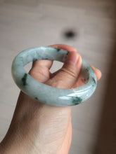 Load image into Gallery viewer, 56.7mm certified 100% natural type A icy watery green flying flowers jadeite jade bangle AS66-1633