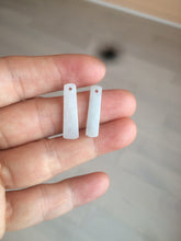 Load image into Gallery viewer, 100% Natural icy watery green Misty rain (烟雨江南) safe and sound dangling jadeite Jade earring C22