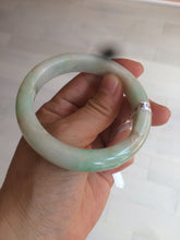 Load image into Gallery viewer, 54.6mm certified 100% natural Type A sunny green/white/brown jadeite jade bangle AH61-3333