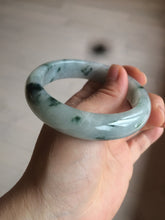 Load image into Gallery viewer, 56.7mm certified 100% natural type A icy watery green flying flowers jadeite jade bangle AS66-1633