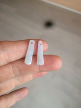 Load image into Gallery viewer, 100% Natural icy watery green Misty rain (烟雨江南) safe and sound dangling jadeite Jade earring C22