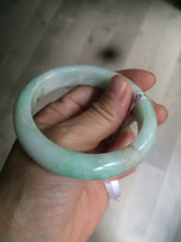 Load image into Gallery viewer, 54.6mm certified 100% natural Type A sunny green/white/brown jadeite jade bangle AH61-3333