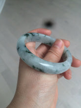 Load image into Gallery viewer, 56.7mm certified 100% natural type A icy watery green flying flowers jadeite jade bangle AS66-1633
