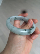 Load image into Gallery viewer, 56.7mm certified 100% natural type A icy watery green flying flowers jadeite jade bangle AS66-1633