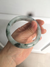 Load image into Gallery viewer, 56.7mm certified 100% natural type A icy watery green flying flowers jadeite jade bangle AS66-1633