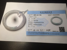 Load image into Gallery viewer, 53.4mm 100% natural certified light green/white/light purple jadeite jade bangle A72-0984