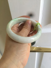 Load image into Gallery viewer, 58mm certificated Type A 100% Natural sunny green/white Jadeite Jade bangle E48-7904