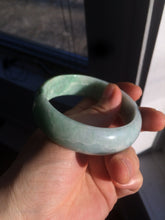 Load image into Gallery viewer, 55.4mm type A 100% Natural green Jadeite Jade bangle E67